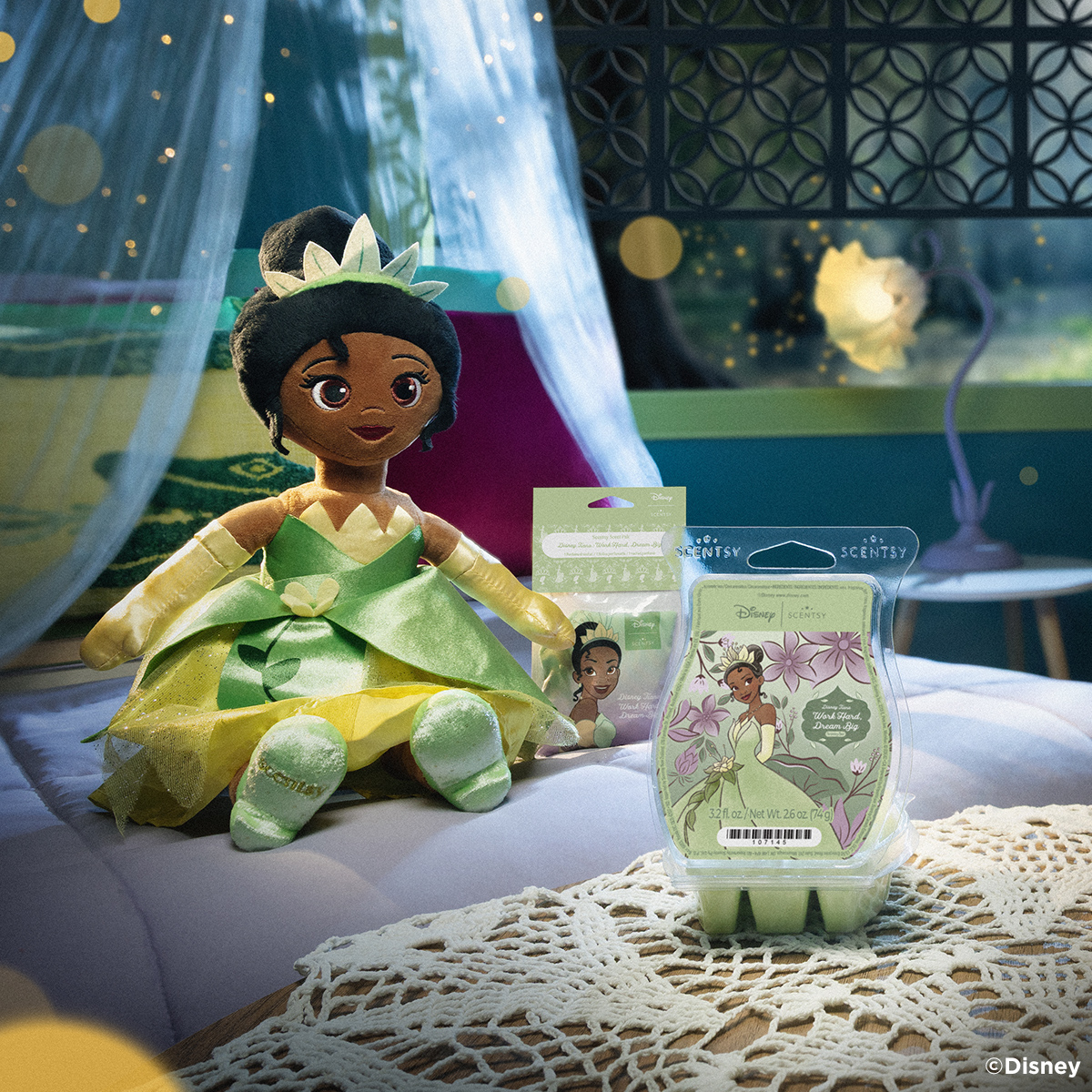 🌸 Disney Tiana Scentsy Buddy – Work Hard, Dream Big